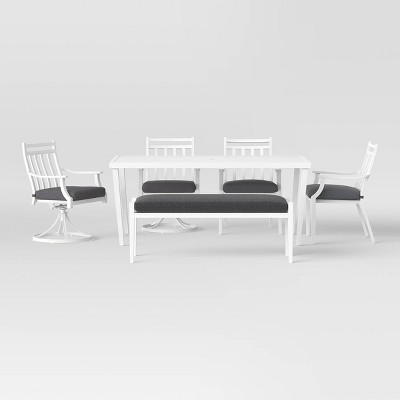 Fairmont Rectangle Patio Dining Set - Charcoal - Threshold™