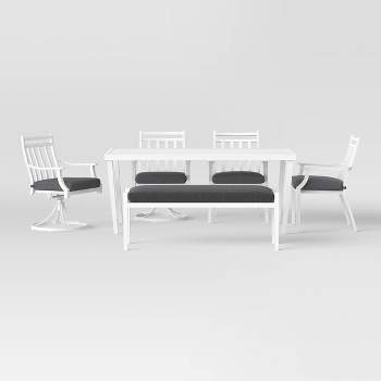 Fairmont Rectangle Patio Dining Set - Charcoal - Threshold™