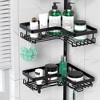 Aoibox Adjustable 4-Tier Stainless Steel Shower Caddy with Hooks, Rustproof Bathroom Organizer for Shampoo, Soap & Toiletries - 3 of 4