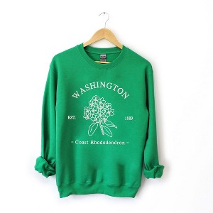 Simply Sage Market Women's Graphic Sweatshirt Embroidered Washington Coast Flower - 1 of 4