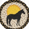 Earth Rugs Horse Silhouette Printed Round Jute Trivet with Rustic Western Design, 10"x10" - 2 of 3