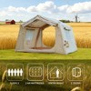 BAOURE 10.5 ft x 8.2 ft Inflatable Camping Tent with Extended Awning, 4-6 Person Blow Up Hot Tent with Stove Jack, 4-Season Waterproof Glamping Tent - 2 of 4