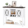 Homhougo Coffee Bar Cabinet, Sideboard Buffet Storage Cabinet with Storage White - 3 of 4