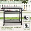 Maggift 3-Tier Rust-Proof Outdoor Grill Cart with Stainless Steel Table, Rack and Wheels for Multi-Person Party, Grey, 42.24"*21.65"*32.70 - 3 of 4