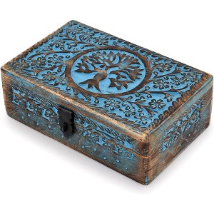 Wooden Jewelry Box, Tarot Box,Witch Box, Tree of Life | Decorative Storage Bin - 1 of 4