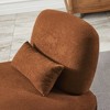 Okak Modern Upholstered Armless Reading Accent Chair with Pillow,Soft Padded Barrel Chair for Living Room,Bedroom - 4 of 4