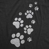 Womens Glitter Cat Paw Prints T Shirt Funny Cute Kitten Lover Top Graphic Novelty Tee - Crazy Dog Women's T Shirt - 2 of 4