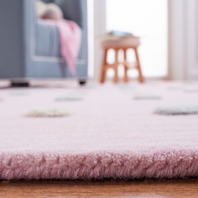 Handmade Light Pink Wool Tufted Kids' Rug - 3x5 Feet