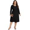 Agnes Orinda Women's Plus Size Lightweight Long Sleeve Knit Pullover Midi Sweater Dresses - image 3 of 4