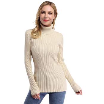 Whizmax Women Stretchable Mock Turtleneck Knit Long Sleeve Slim Fit Sweater