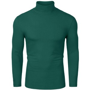 Lars Amadeus Men's Slim Fit Long Sleeve Pullover Solid Turtleneck Sweater - 1 of 4