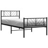 vidaXL Twin Metal Bed Frame with Headboard & Footboard, Sturdy Steel, Black, No Mattress - 2 of 4
