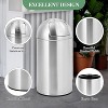 GustoWave 13 Gallon/50 Liter Stainless Steel Trash Can with Sliding Door Ball Lid, Removable Inner Drum, Fingerprint Resistant, Sliver - 3 of 4
