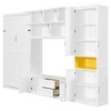 Whisen Twin Size Wooden Murphy Bed with TV Stand, 2 Drawers, Shelves, and Cabinets - 4 of 4