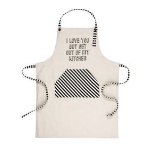 Totalee Gift Get Out Of My Kitchen Apron Cotton White - 1 of 2