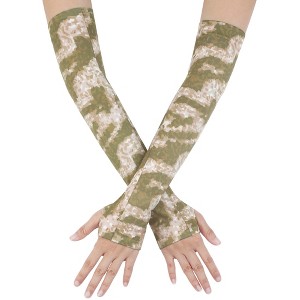 INSPIRE CHIC Women's Sun Protection Cooling Arm Stretch Sleeves Gloves with Thumb Hole 1Pair - 1 of 4