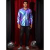 Lars Amadeus Men's Button Down Regular Fit Shiny Party Metallic Shirts - 2 of 4