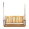 Wooden Porch Swing, Outdoor Patio Accent Furniture, Outdoor Bench Swing Chair With Hanging Chains - 3 of 4