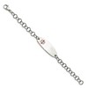 Black Bow Jewelry Stainless Steel Red Enamel Medical I.D. Bracelet, 7.25 Inch - 2 of 4