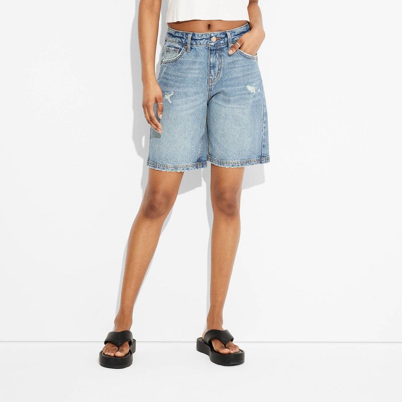 Women's Mid-Rise Jean Shorts - Wild Fable™, 3 of 11