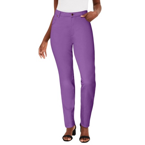 Jessica London Women's Plus Size Classic Cotton Denim Straight Jeans - 14,  Purple : Target