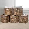 happimess Bryce Classic Farmhouse Handwoven Hyacinth Collapsible Storage Cube Baskets with Handles - 2 of 4