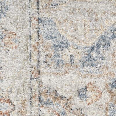 Denim Multi Floral Synthetic 8' x 10' Reversible Area Rug