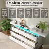Vipbear modern 6-drawer dressing table - storage cabinet with LED lights, top sliding storage, bedroom, living room - 3 of 4