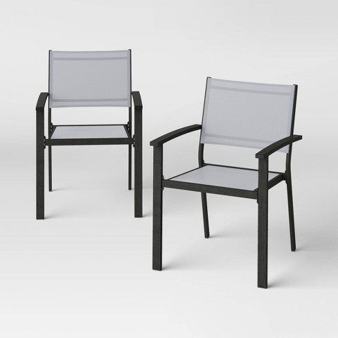 : Casual World Patio Sling Dining Chairs Set of 2