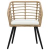 vidaXL 3 Piece Bistro Set Poly Rattan Oak - 3 of 4
