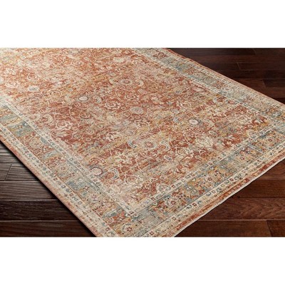 Hartwick Burgundy and Gray Synthetic Rectangular Area Rug 2'7" x 4'
