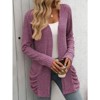 Coolmee Womens Long Sleeve Lightweight Open Front V-Neck Casual Cardigan Sweaters Outerwear with Pockets - 4 of 4