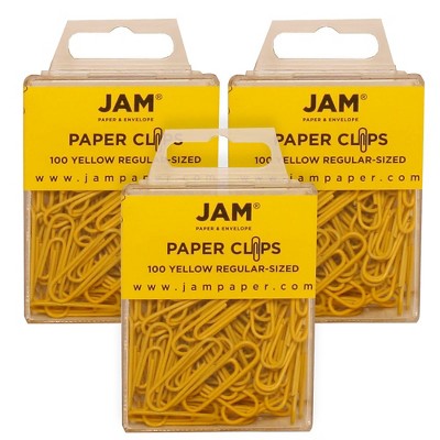 JAM Paper Colored Standard Paper Clips Small 1 Inch Yellow Paperclips 2183756B