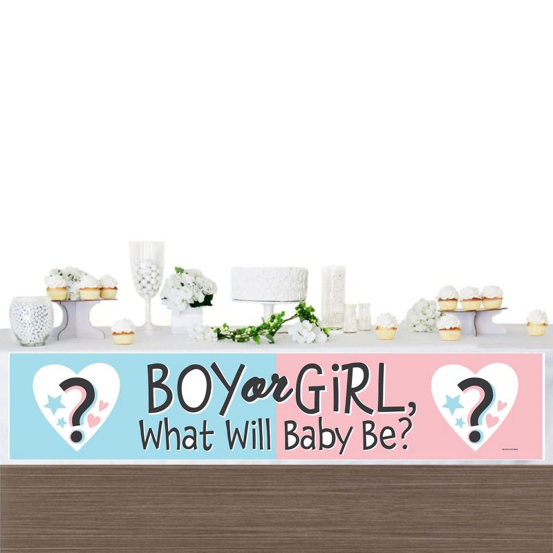 Big Dot of Happiness Baby Gender Reveal - Team Boy or Girl Party Decorations Party Banner, 3 of 7