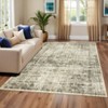 coucheta Vintage Distressed Floral Area Rug, Washable Retro Medallion Non Slip Non Shedding Low Pile Soft Carpet, for Bedroom, Living Room, Dining - 3 of 4