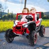 Costway 24V Kids Ride on UTV with 4 x 100W Powerful Engine Remote Control High/Low Speed Pink/Black/Red/Navy - 2 of 4