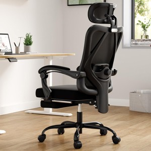FURNIinspire Task and Office Chairs, Office ChairMesh Office Desk Chair with Headrest, High Back Computer Chair, Black, 24.8"*24.8"*49.2" - 1 of 4