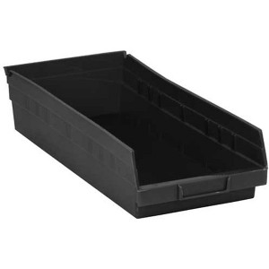 Quantum Storage Systems Economy Shelf Bin, Nesting, Conductive, 17-7/8"W X 8-3/8"D X 4"H, (7) Divider Slots, Rear Hanglock, - 1 of 1