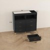 Storage cabinet with drawers, changing table dresser, power socket, with light and metal legs, suitable for living room, bedroom and baby room - 3 of 4
