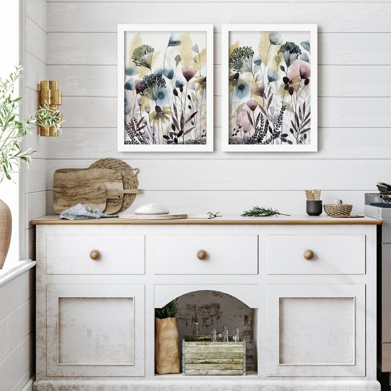Americanflat Botanical Minimalist Watercolor Wildflower By World Art Group Set Of 2 Framed Diptych Wall Art Set, 3 of 5