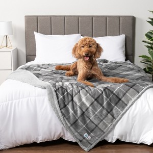 PetAmi Waterproof Dog Blanket for Bed Couch Sofa Cover, Reversible Faux Shearling Fleece Pet Throw - 1 of 4