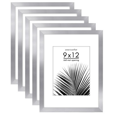 Americanflat 5 Pack of Picture Frames with Mat - Plexiglass Cover