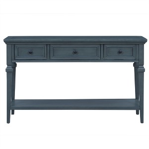 COWLOWN Classic Retro Console Table with 3 Drawers & Shelf, Solid Wood Entryway Table - 1 of 4