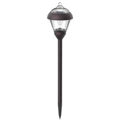 Gigalumi 1-Pack Bronze Metal Solar Pathway Lights, Waterproof Outdoor Garden Lights with Warm White LED Bulbs