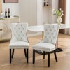Okak Modern Dining Chairs Set of 2, Comfy Faux Leather Chairs with High-end Tufted, Kitchen Chairs with Solid Wood Legs Nailhead Trim - 2 of 4