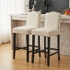 PAGED Modern Wooden Bar Stools Set of 2, PU Leather Counter Height Bar Chair for Bar, Kitchen, Dining Room, Load Capacity 300 LBS - 2 of 4