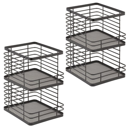 Mdesign Stackable Food Organizer Storage Basket, Open Front, 4 Pack ...