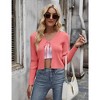 Womens Tie Front Sweater Cardigan Long Sleeve Rib Knit Shrug for Dress Sweaters Crop Tops Womens Soft Cardigan - 4 of 4
