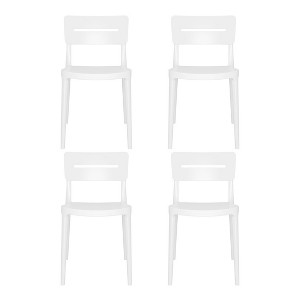 WestinTrends Playa Outdoor Modern Stackable Plastic Patio Dining Chairs (Set of 4) - 1 of 4