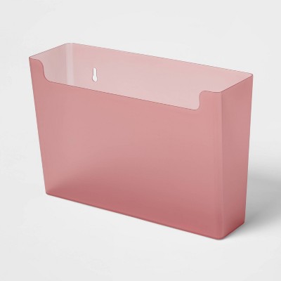 Hanging File Sorter Powder Rose - Brightroom™: Wall File Organizer, Polypropylene, No Assembly, 12.25" H, 8.46" W, 4" D